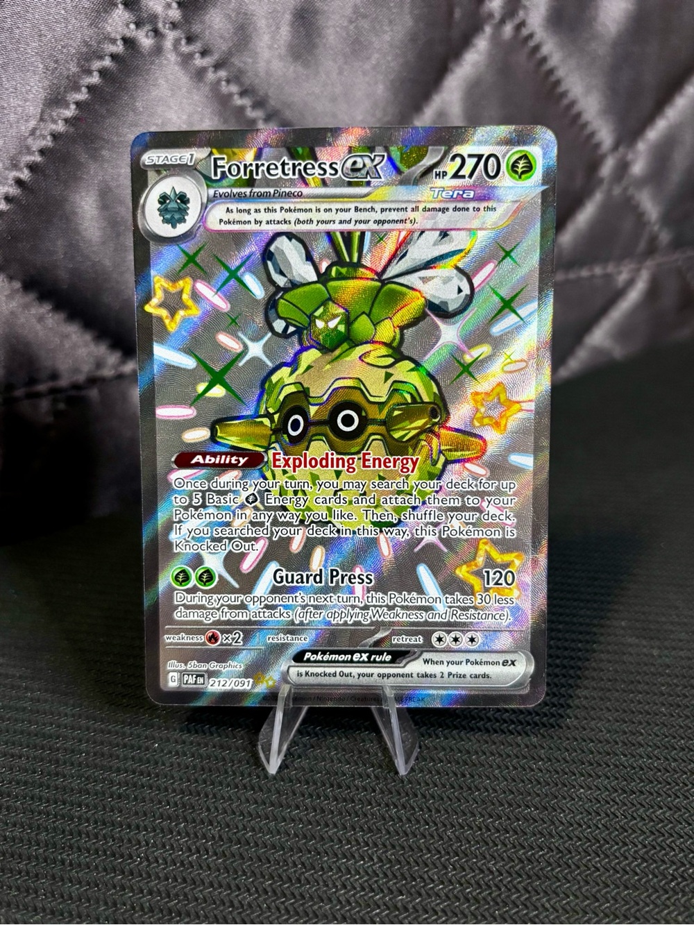 Forretress ex 212/091 Shiny Ultra Rare Paldean Fates Pokemon Holo NM/M